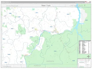Warren County, PA Classic style ZIP Code wall map