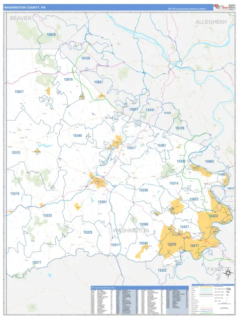 Washington County, PA map