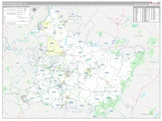 Westmoreland County, PA Classic style ZIP Code wall map