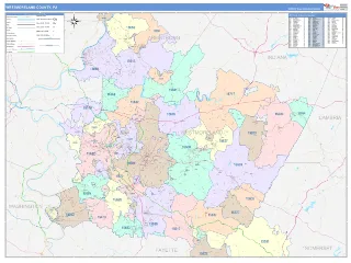 Westmoreland County, PA ColorCast style ZIP Code wall map