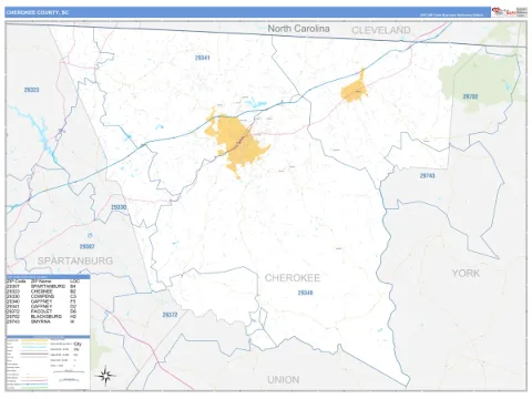 Cherokee County, SC map