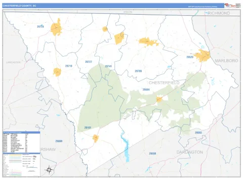 Chesterfield County, SC map