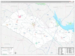 Orangeburg County, SC Classic style ZIP Code wall map