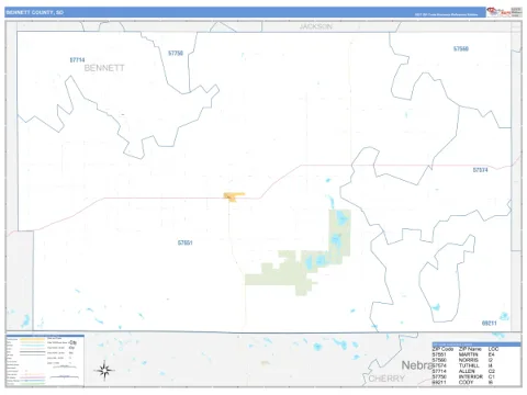 Bennett County, SD map