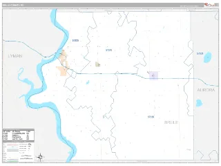 Brule County, SD Classic style ZIP Code wall map