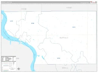 Buffalo County, SD Classic style ZIP Code wall map