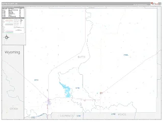 Butte County, SD Classic style ZIP Code wall map