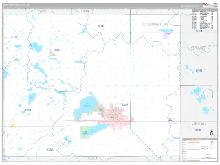 Codington County, SD Classic style ZIP Code wall map