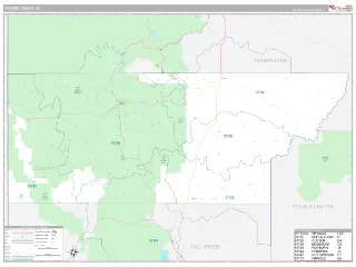 Custer County, SD Classic style ZIP Code wall map
