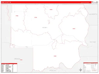 Dewey County, SD RedLine style ZIP Code wall map