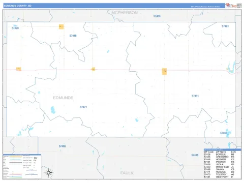 Edmunds County, SD map