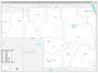 Grant County, SD Classic style ZIP Code wall map