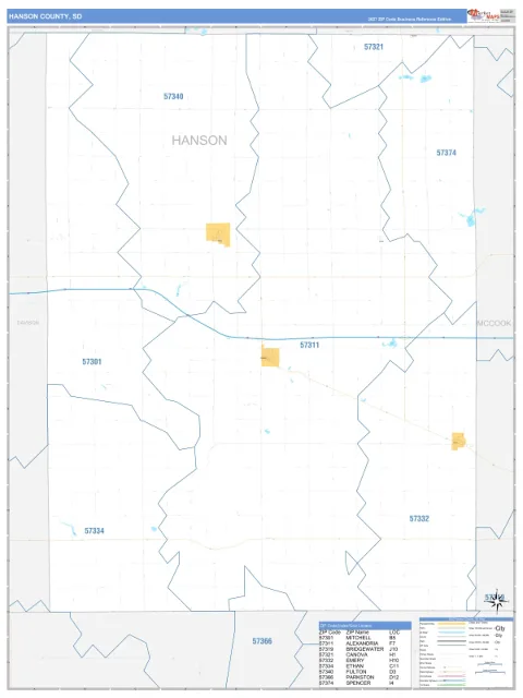 Hanson County, SD map