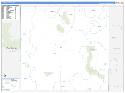 Harding County, SD map