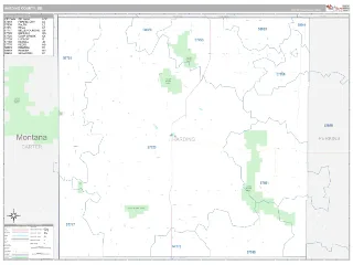 Harding County, SD Classic style ZIP Code wall map