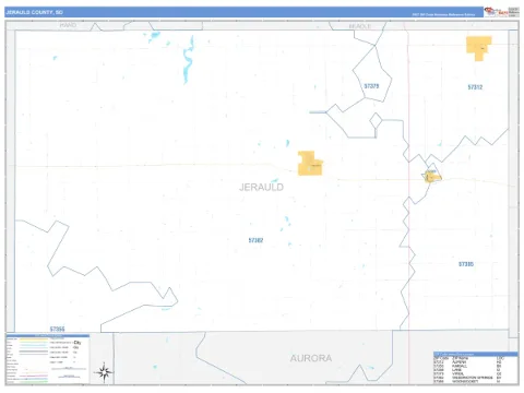 Jerauld County, SD map