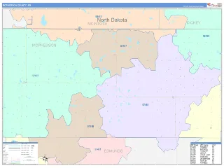McPherson County, SD ColorCast style ZIP Code wall map