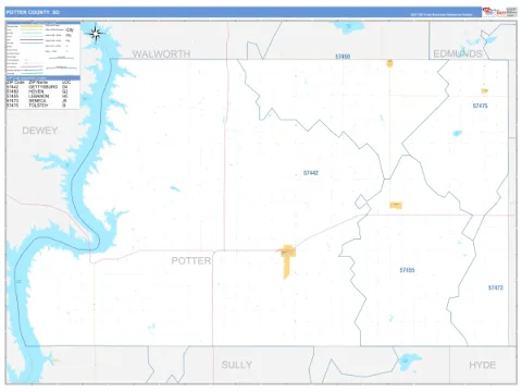 Potter County, SD map
