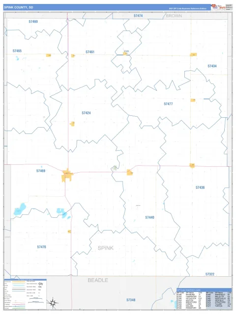Spink County, SD map