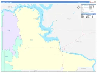 Stanley County, SD ColorCast style ZIP Code wall map