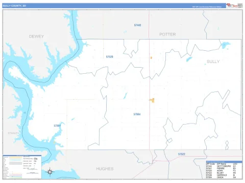 Sully County, SD map