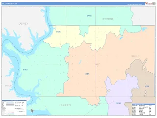 Sully County, SD ColorCast style ZIP Code wall map