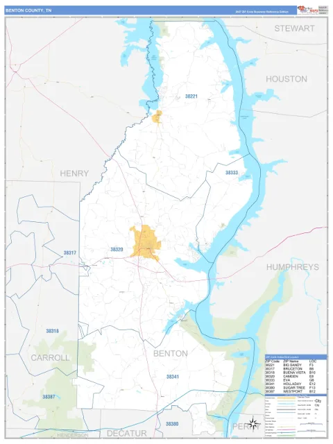 Benton County, TN map