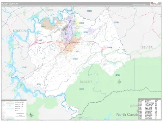 Blount County, TN Classic style ZIP Code wall map