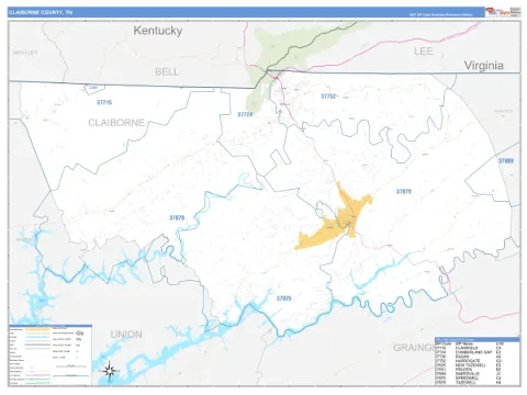 Claiborne County, TN map