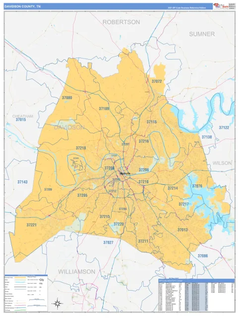 Davidson County, TN map