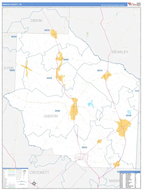 Gibson County, TN map