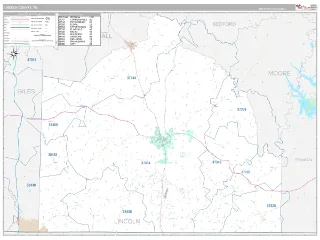 Lincoln County, TN Classic style ZIP Code wall map