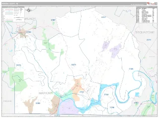 Marion County, TN Classic style ZIP Code wall map