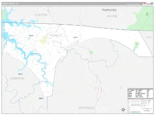 Pickett County, TN Classic style ZIP Code wall map