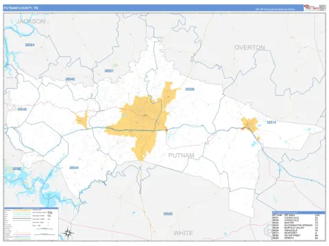 Putnam County, TN map