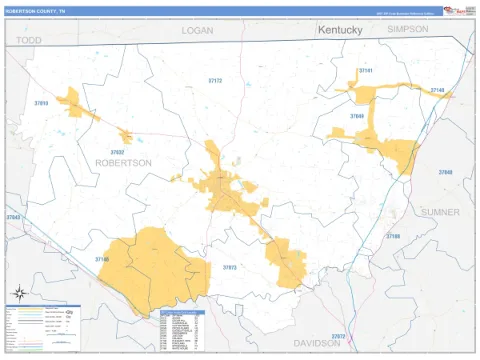 Robertson County, TN map