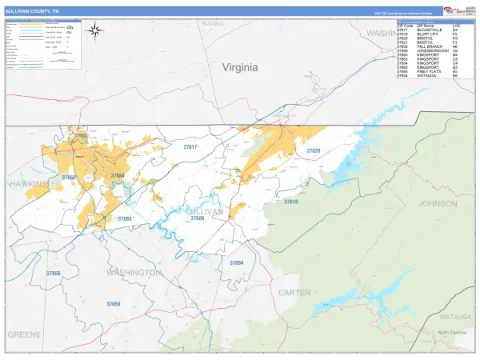 Sullivan County, TN map