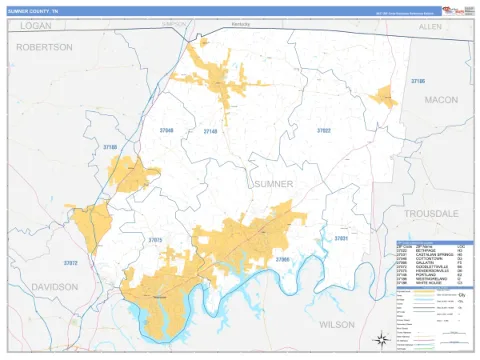 Sumner County, TN map