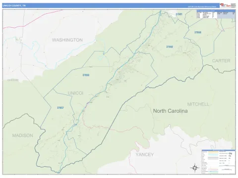 Unicoi County, TN map
