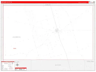 Andrews County, TX RedLine style ZIP Code wall map
