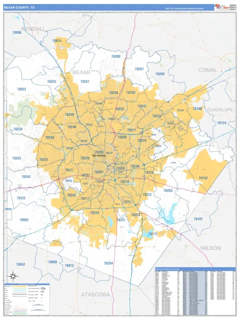 Bexar County, TX map