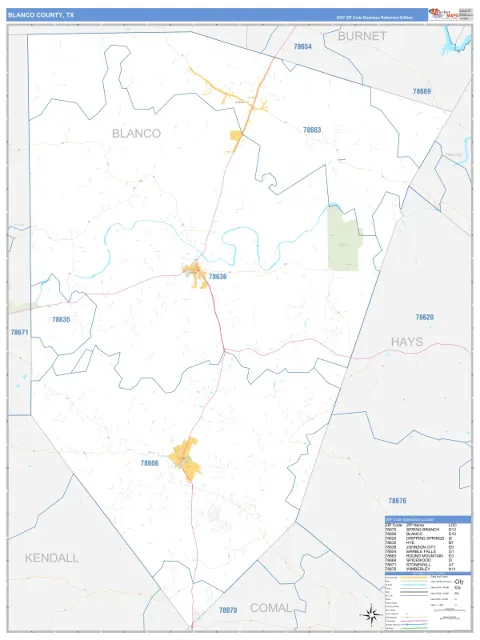 Blanco County, TX map