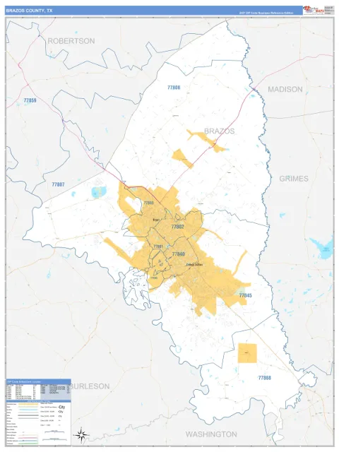 Brazos County, TX map