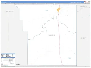 Brooks County, TX Business Reference style ZIP Code wall map