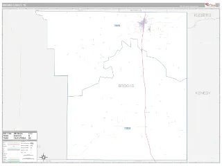 Brooks County, TX Classic style ZIP Code wall map