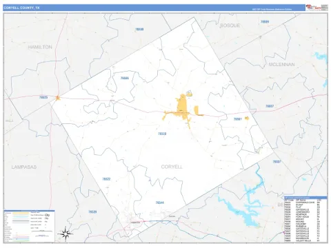 Coryell County, TX map