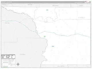Crockett County, TX Classic style ZIP Code wall map