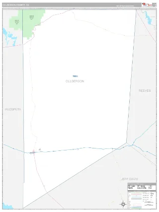 Culberson County, TX Classic style ZIP Code wall map
