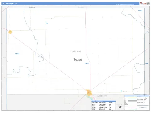 Dallam County, TX map