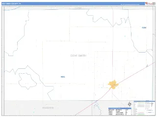 Deaf Smith County, TX Business Reference style ZIP Code wall map